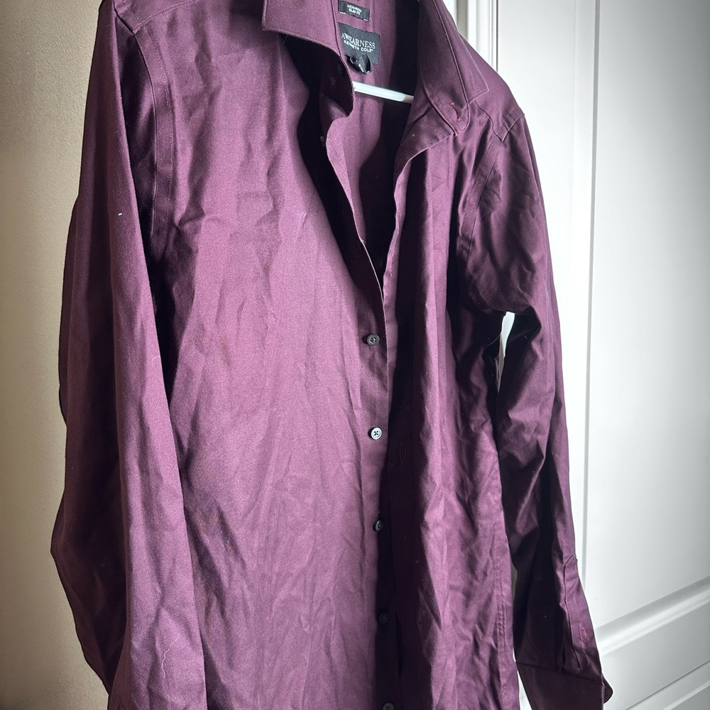Kenneth Cole Men's Plum Slim Fit Shirt